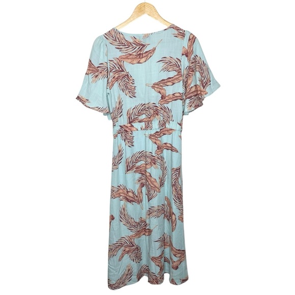 Lucy Paris Palm Leaf Dress Cutout Midi Small - Picture 11 of 13